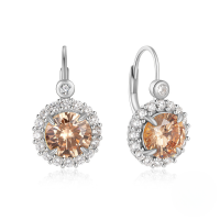 wholesale 925 Sterling Silver Gemstone Super Flash Zircon-encrusted Ear Hoop Ear Clasp Earrings, European And American Hot-selling French Style Luxury High-end Earrings-Platinum 925 silver