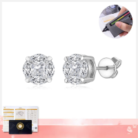 wholesale 18k gold-plated S925 silver small and niche ins-style classic marquise princess-cut mixed round moissanite earrings for women-Small (1.4ct)>925 silver