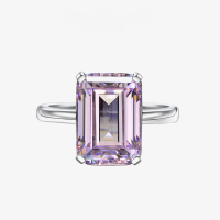 wholesale S925 Sterling Silver Rectangular Beveled Flat Cut 10*14 High Carbon Diamond 10 Carat Elegant Women's Wish Best Seller-Pink 10*14; C54-M13【R-0868】 No. 5