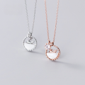 wholesale S925 silver women's fashionable and elegant round shell single diamond dolphin necklace D7385-0-3