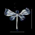 wholesale Gold Plated 925 Silver High-Carbon Diamond CindyChao Royal Blue Dragonfly Fashion Niche Brooch for Women-0-1