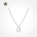 wholesale S925 Sterling Silver Cross-border INS-style Women's Necklace with Exquisite Snowflake and Round Diamond Pattern Square and Round Pendant Design Collarbone Chain-0-0