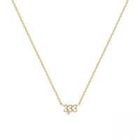 wholesale 925 Sterling Silver New Angel Number Pendant Necklace, A Light Luxury Women's Collarbone Chain-Gold-333 925 silver