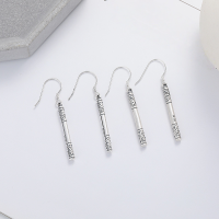 wholesale S990 silver fashion retro distressed Black Myth: Wukong golden cudgel ethnic-style Chinese trendy design earrings-YFR501M polished / approx. 3.6g >99 silver