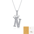wholesale 925 silver popular 26-letter alphabet necklace for women, stylish and elegant moissanite cross-border collarbone chain-0-44