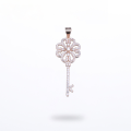 wholesale S925 silver cross-border new style diamond zirconia creative and unique key pendant necklace, Korean fashion women's collarbone chain-0-1