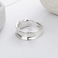 wholesale S925 Sterling Silver Geometric Irregular Ring, Minimalist Ins Style Korean Version Simple Niche Design Index Finger Ring-0-1