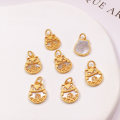 wholesale Gold-plated S925 Silver Natural White Shell Lucky Bag Pendant Plaque Charm Bracelet String DIY Components-0-10