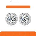 wholesale S925 Sterling Silver Ice Moissanite Stud Earrings, Light Luxury Minimalist Elegant Style, Women's Best-Selling Hit on Independent Sites-0-0