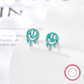 wholesale S925 Sterling Silver Enamel Smiley Face Expression Personality Ins Halloween Earring Gift-0-12