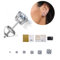 wholesale S925 Sterling Silver Minimalist Luxury Earrings for Women, Elegant Wedding Fashion Premium Moissanite Simple Four-Prong Stud Earrings-0-1