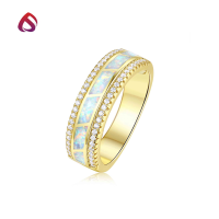 wholesale 925 Silver Japanese Internet-Famous Style Composite Opal OPAL Ring with White Opal Light Luxury Jewelry-17B Reddish White No. 7