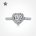 wholesale S925 Sterling Silver Women's In-Stock Full-Diamond Simulation Heart Ring, Fashion Proposal Wedding Jewelry Ring-0-0