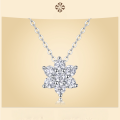 wholesale 925 Silver New Trendy Snowflake Necklace for Women, Fade-Resistant, Elegant Gift with Moissanite, High-End Sense Collarbone Chain-0-0