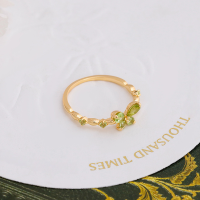 wholesale S925 silver plated with 14k gold summer fresh style flying butterfly ring-Butterfly Ring>Size 7