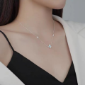 wholesale S925 Sterling Silver Fashion Butterfly Dream Sea Orchid Necklace for Women, Small and Exquisite, High-End Luxury, Butterfly with Diamond Inlay, Minimalist Collarbone Chain-0-3