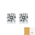 wholesale 925 Sterling Silver Moissanite Pure Love Earrings, Simple Ear Drops, Live Stream Ready Stock, Four-Prong Stud Earrings, High-End Feel-0-6