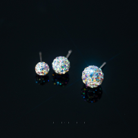 wholesale S925 Sterling Silver Nalan Ear Studs for Women, Korean Style Minimalist Elegant Personality Round Circle Full Rainbow Diamond Ear Jewelry G9022-S925 silver pair silver 6mm 925 silver