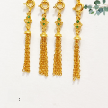wholesale Metal S925 Gold-Plated Red and Green Tassel Pendant Accessory for Bracelet Necklace Stringing DIY Handcraft Spacer Bead Semi-Finished Product-0-1