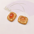 wholesale S925 gold-plated silver fittings with natural red agate cube bead charms for DIY handmade bracelet and necklace strand accessories-0-14
