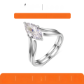 wholesale S925 Silver Set with Marquise-Cut Moissanite Ring Combination Standalone Site Best-Selling Fashionable and Elegant Style-0-0