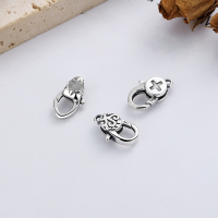 wholesale S925 Sterling Silver Retro Vintage Creative 3D Pattern Matching Bracelet Necklace DIY Trendy Universal Clasp-YP092/cross buckle about 1.1 grams