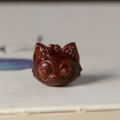 wholesale Metal material rosewood green sandalwood old mountain sandalwood carved fox head cartoon avatar DIY bracelet bead braided accessories wood-0-5