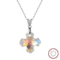 wholesale S925 Sterling Silver Necklace with Aurora Austrian Crystal, Fashionable and Stylish Crystal Necklace Jewelry-Platinum, length 45cm 925 silver