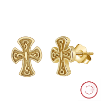 wholesale 925 silver new cross earrings for women, lightweight luxury, niche, high-end, stylish, versatile S92 earrings-14k gold, approximate weight: 1.84g 925 silver