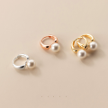 wholesale S925 Silver Ear Studs, Korean Style Small Freshwater Cultured Pearl Hollow Heart Earrings G8950-0-1