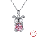 wholesale S925 Sterling Silver Rabbit Necklace with Austrian Crystals, Amazon Cross-Border Best Seller, Wholesale from Manufacturer-0-0