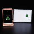 wholesale 925 Sterling Silver Mounted Hetian Green Jade Pendant Necklace with Laughing Maitreya Buddha and Certificate-0-3