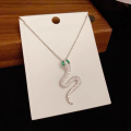wholesale Silver S990, the Maker's full-diamond silver snake auspicious necklace, a fashionable, luxurious, and uniquedesign with a high-end sense collarbone chain-0-0
