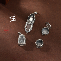 wholesale S925 Sterling Silver Antique Silver DIY Fittings Zhajilamu Buddhist Shrine Vajra Cross Pendant Hanging Ornament-Thai silver large-character mantra