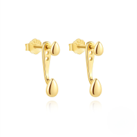 wholesale S925 Sterling Silver, Opal Teardrop, Zircon Accent, Tassel Earrings, Creative European And American Best-seller-Gold#2 925 Silver