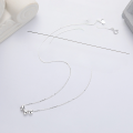 wholesale S925 Sterling Silver Korean-style Minimalist Heart-shaped Link Necklace Trendy and Versatile Design Collarbone Chain-0-3
