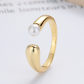 wholesale S925 sterling silver Korean-style creative trendy irregular pearl ring, luxurious and delicate openable index finger ring-0-1