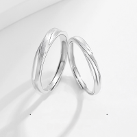 wholesale 925 Sterling Silver Twin Knot Couple Rings, Men and Women Small Unique Design Sense Light Luxury Open-Ended Matching Rings for 520 Gift for Girlfriend-Unique couple ring/approximately 2.85g&gt;PR002478 sterling silver