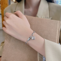 wholesale S925 Sterling Silver Retro Abacus Barrel Heart Multi-Element Charm Bracelet Ins Forest Minimalist Style Hand Accessory-0-3