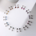 wholesale S925 Sterling Silver Zodiac Birthstone Zircon Stud Earrings, Cross-Border Bestseller, Direct from Manufacturer-0-1