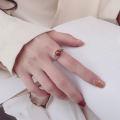 wholesale S925 Sterling Silver Southern Red Agate Cabochon Vintage Exquisite Ring with Classical Charm and Niche Design for Women-0-3