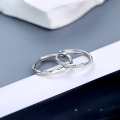 wholesale S925 Sterling Silver Möbius Strip Couple's Ring, Men's and Women's Minimalist Band, Ins Style High-End Matching Ring for Qixi Festival Gift-0-7