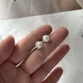 wholesale S925 Sterling Silver Elegant French Floral Freshwater Pearl Earrings Simple Commute Fashion Screw-on Ear Piercing Maintenance-0-2