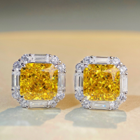 wholesale S925 Silver 8A Ice Flower Stud Earrings-White Diamond-ED043 925 Silver