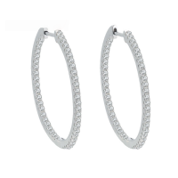 wholesale S925 Sterling Silver Cross-Border New Moissanite Circle Earrings, Minimalist High-End Women's Silver Jewelry Wholesale-1.44 carat (Moissanite) earrings  925 silver