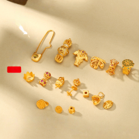 wholesale S925 gold-plated silver brooch pin cheongsam yajin spacer beads separator DIY bracelet beaded accessories-patch