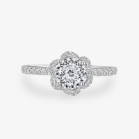 wholesale S925 Sterling Silver 1 Carat 6mm Round High Carbon Diamond Dating Commute Ring for Women-White 6mm【R2979】 No. 5