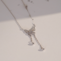 wholesale S925 Metal Fashion Dream Butterfly Tassel Elegant Butterfly Necklace Sweet Temperament Niche Design Advanced Versatile Gift Jewelry-0-3