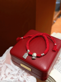 wholesale Fine Silver New Year's Auspicious Zodiac Snake Bracelet, Handwoven Red String Anklet for Women in Their Birth Year-0-16
