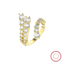 wholesale S925 Sterling Silver Cloud-Pull Jewelry Double Row Ribbon Inlaid Diamond Open Ring, Vintage Elegance Factory Direct-14K Gold Adjustable Ring Adjustable Opening